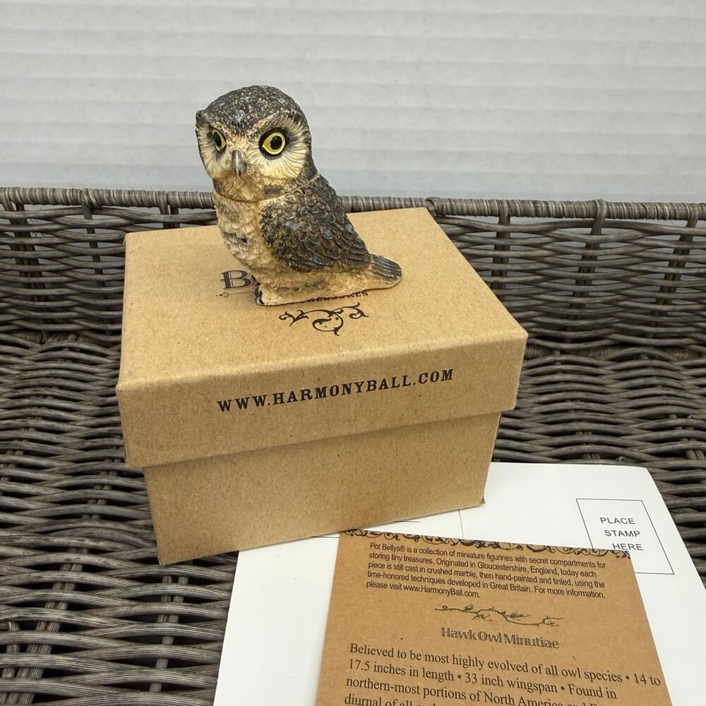 Harmony Kingdom Ball Pot Bellys / Belly 'Hawk' Owl - PBZOW11 Preowned